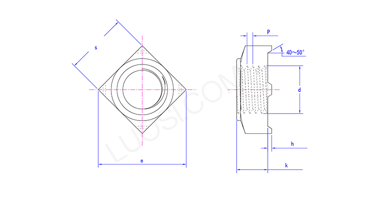 Type A Square Weld Nuts